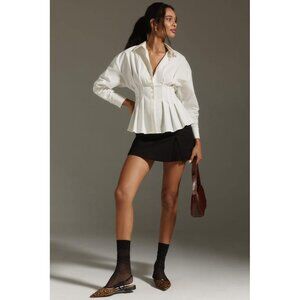 NWT Size M - The Tobie Pleated Blouse by Exquise: Long-Sleeve (NWT US$ 148)